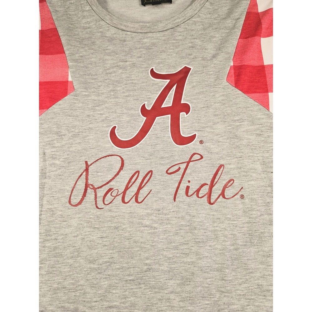 Gameday Couture Alabama Crimson Tide Roll Tide Plaid 3/4 Sleeve Tunic Top Small - Picture 3 of 10